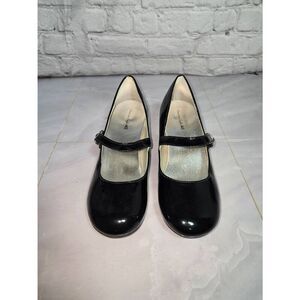 American Eagle Girls Size 3.5 Black Patent Leather Mary Jane Kitten Heel Shoe